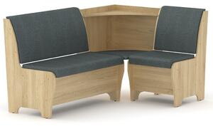 Rohová lavice MARSEI (Barva dřeva: dub sonoma, Materiál potahu: vinyl - šedá)