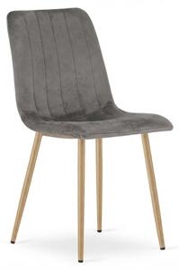 Šedá sametová židle LAVA PEWTER GREY