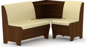 Rohová lavice MARSEI (Barva dřeva: ořech, Materiál potahu: vinyl - slonová kost)