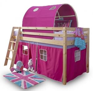 Dětská patrová postel Indigo růžová - TempoKondela