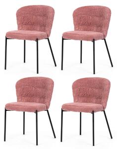 Sada jídelních židlí Bouclé CT-W1077 PINK2, 4 ks