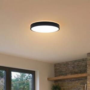 Lindby Smart LED stropní svítidlo Innes černé 38cm RGB Tuya, stmívatelný, Černá, Obývací pokoj / jídelna, kov, Moderní