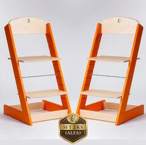 Lucas Wood Style - rostoucí židle ALFA III zvýhodněný set 2 ks - oranžová + oranžová