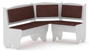 Rohová lavice TEXAS (Barva dřeva: bílá, Materiál potahu: vinyl - bronz)