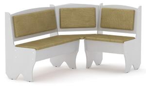 Rohová lavice TEXAS (Barva dřeva: bílá, Materiál potahu: tkanina - toronto brown)