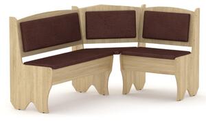Rohová lavice TEXAS (Barva dřeva: dub sonoma, Materiál potahu: vinyl - bronz)