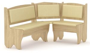 Rohová lavice TEXAS (Barva dřeva: dub sonoma, Materiál potahu: vinyl - slonová kost)