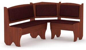 Rohová lavice TEXAS (Barva dřeva: kalvados, Materiál potahu: vinyl - bordo)