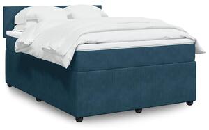 Box spring postel s matrací modrá 140 x 200 cm samet 3287756