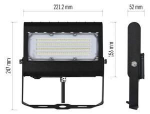 EMOS LED reflektor AGENO 50W, neutrální bílá, hranatý, černý, IP65 ZS2432