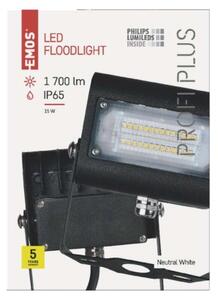 EMOS LED reflektor AGENO, 15W, denní bílá, hranatý, černý, IP65 ZS2412