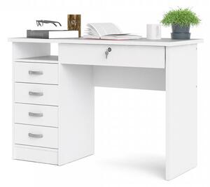 Bílý psací stůl Function Plus 80163 s uzamykatelnou zásuvkou - TVI