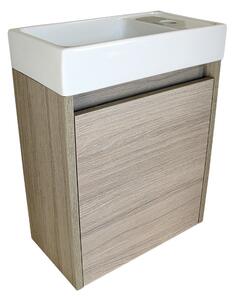 Koupelnová skříňka závěsná s keramickým umyvadlem Marta 40 Oak P/L | BPS-koupelny