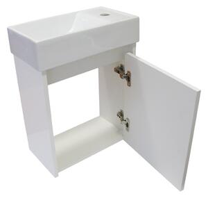 Koupelnová skříňka závěsná s keramickým umyvadlem Marta 40 White P/L |