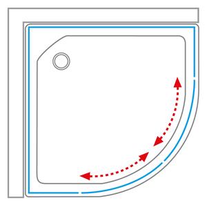 Hydromasážní sprchový box LEONNIE 900 - Roltechnik Varianta: rozměry: 90x90 cm, kód produktu: LEONNIE 900 - 4000611, profily: stříbrná (elox), výplň: transparent
