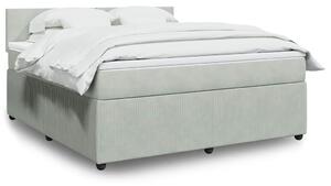 Box spring postel s matrací světle šedá 180x200 cm samet 3287800