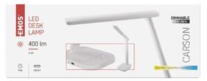 EMOS Stmívatelná LED moderní stolní lampa CARSON, 6W, teplá bílá-studená bílá, bílá Z7618W