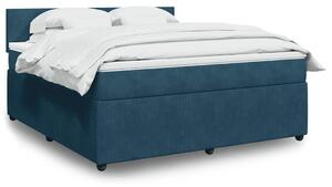 Box spring postel s matrací modrá 180 x 200 cm samet 3287804