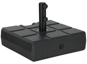 Outsunny Obdélníkový Stojan na Slunečník S Plněním 30 kg Vody a 40 kg Písku pro Tyč Parasolu Ø32/38/48 mm, Zahrada na Terase 49x49x36,5 cm Černá | Aos