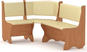 Rohová lavice KYPR (Barva dřeva: olše, Materiál potahu: vinyl - slonová kost)