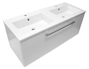 Koupelnová skříňka s dvojumyvadlem z litého mramoru Montana W 120 | BPS-koupelny