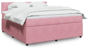 Box spring postel s matrací růžová 180x200 cm samet 3287805
