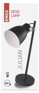 EMOS Stolní kovová lampa JULIAN, 1xE27, 25W, černá Z7621B