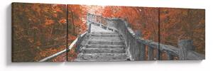 Obraz - Schody v přírodě, oranžová (170x50 cm)