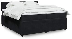 Box spring postel s matrací černá 200x200 cm samet 3287826