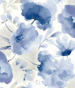 Šedo-modrá vliesová květinová tapeta na zeď, BL1773, Blooms Second Edition Resource Library, York