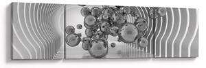 Obraz - Černobílé bubliny (170x50 cm)