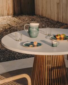 Zahradní jídelní stůl faluca Ø 120 cm bílý/přírodní