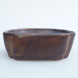 E-bonsai Keramická bonsai miska 12,5 x 9,5 x 4,5 cm hnědá