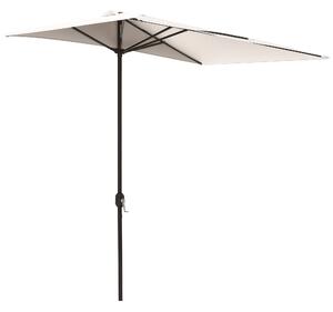 Outsunny Obdélníkový Parasol 230x130x245 cm Skládací Poloviční Parasol s Kličkou UV 30+ Ochrana Voděodolný Parasol pro Balkon Terasu Zahradu Krémový |