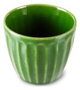 Set 4ks zelený keramický hrnek s vroubky The Emeralds - Ø 8,3*8cm/ 220ml