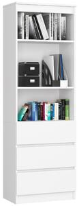 Ak furniture Kancelářský regál Rexa 60 cm 3 šuplíky a 2 police bílý