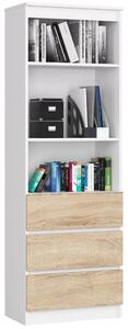 Ak furniture Knihovna Star 60 cm bílá/dub sonoma