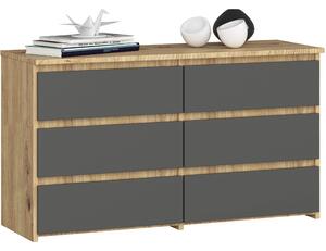 Ak furniture Komoda CL6 100 cm dub artisan/grafitově šedá