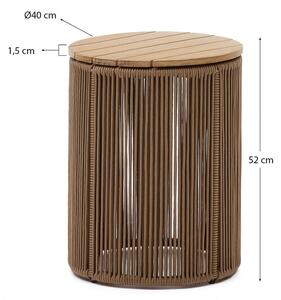 Zahradní odkládací stolek dara Ø 40 cm přírodní