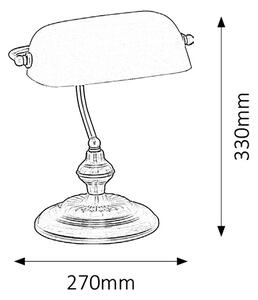 RABALUX Stolní lampa v bankovním stylu BANK, bílá 004037