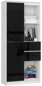 Ak furniture Skříň Rexa II 80 cm bílá/černá