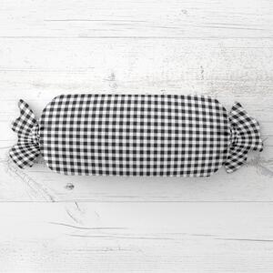 Biante Polštář válec bonbon Sandra SA-060 Černo-bílé kostičky 15x40 cm