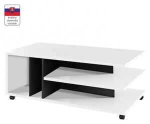 Konferenční stolek na kolečkách DASTI bílá/černá - TempoKondela