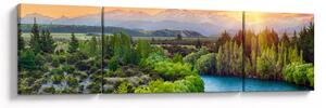 Obraz - Lesní horská krajina (170x50 cm)