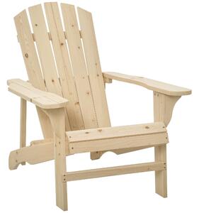 Zahradní křeslo Outsunny Adirondack s širokým sedákem, nosnost 150 kg, pro terasu, balkon, rozměry 78x89x88 cm | Aosom