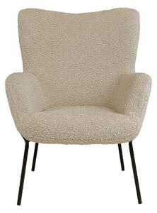 House Nordic Židle z umělé jehněčí kůže, šedohnědá s černými nohami, HN1091 (Šedohnědá)