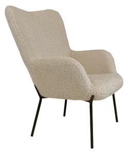 House Nordic Židle z umělé jehněčí kůže, šedohnědá s černými nohami, HN1091 (Šedohnědá)