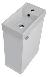 Koupelnová skříňka s keramickým umyvadlem Amanda W 40 P/L, bílá