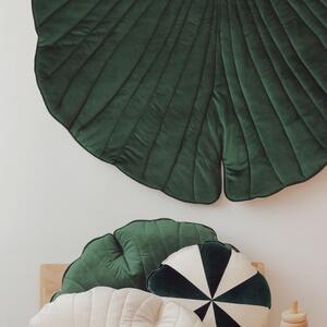 Moi Mili Tmavě zelená sametová hrací deka Ginkgo Leaf 110 x 120 cm