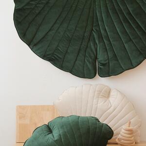 Moi Mili Tmavě zelená sametová hrací deka Ginkgo Leaf 110 x 120 cm